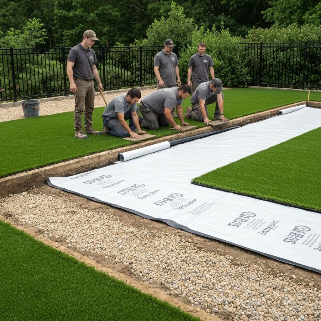 Professional artificial grass installation process