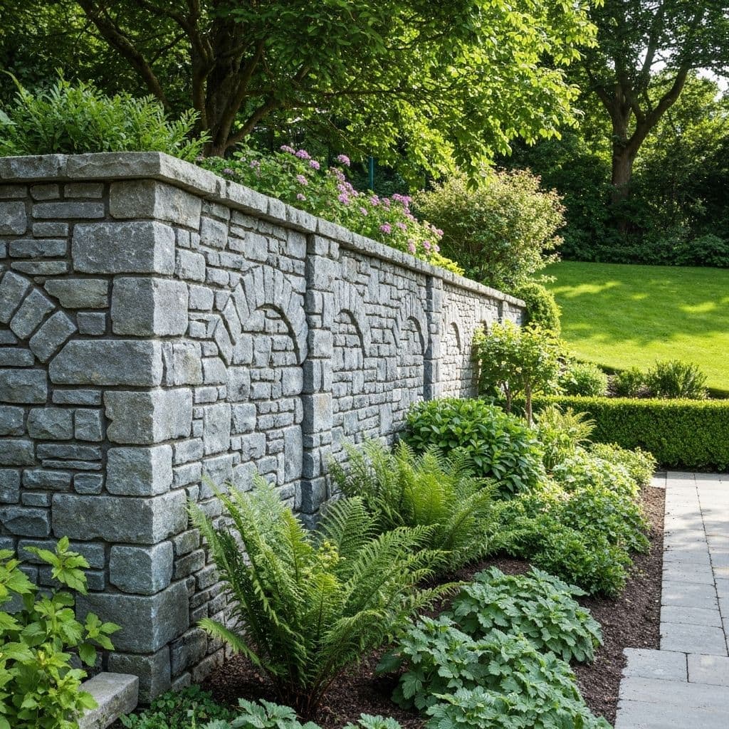 Completed garden wall showing quality craftsmanship