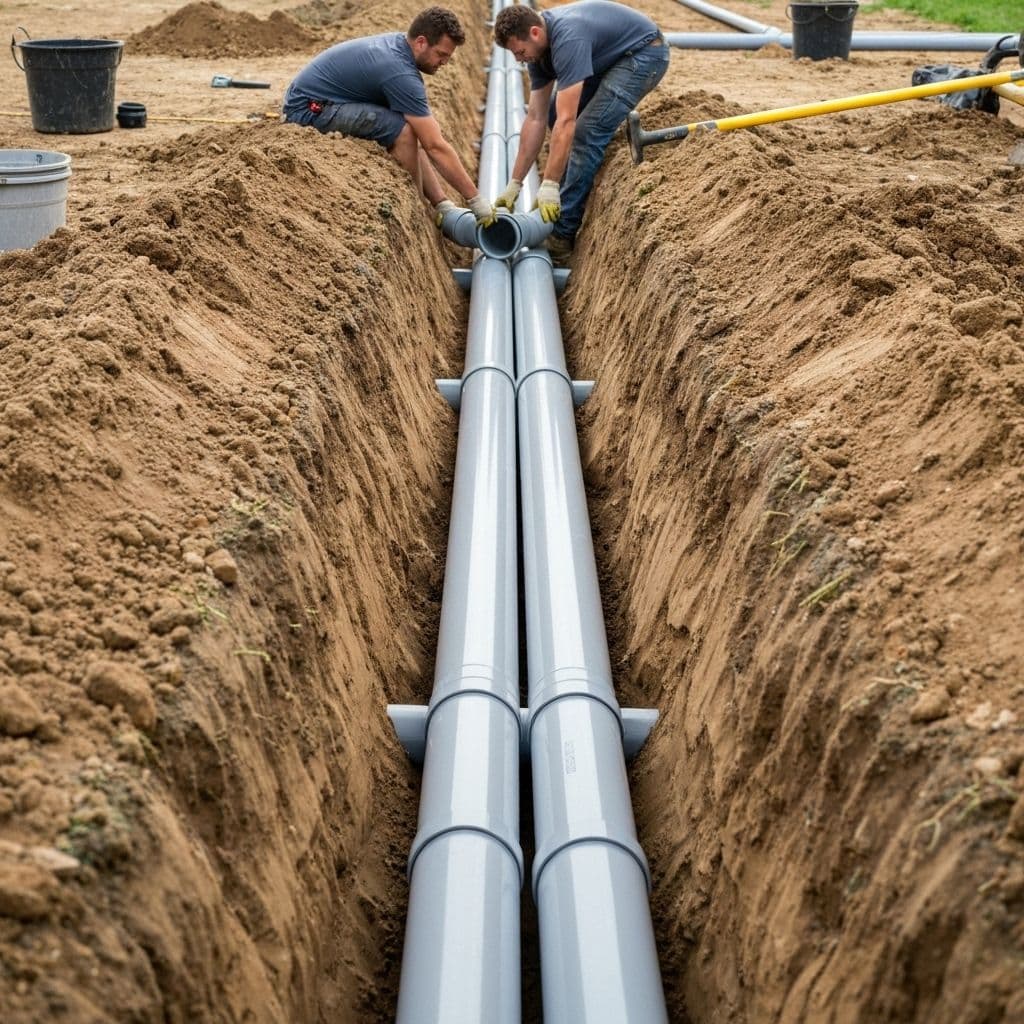 Professional drainage installation in Belfast showing expert workmanship