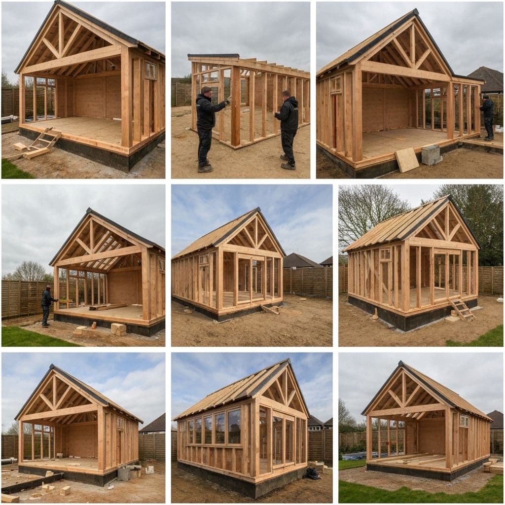 Garden room construction and installation process in Belfast