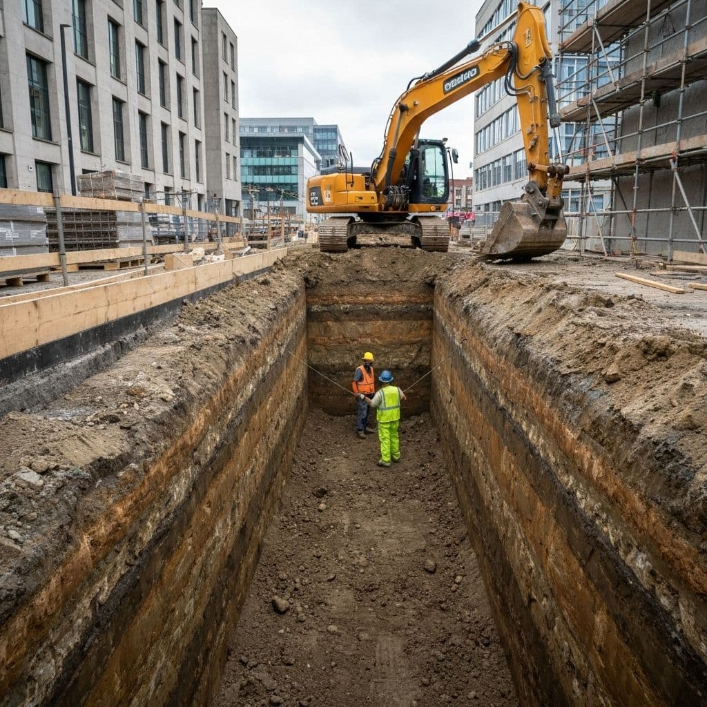Groundworks excavation process in Belfast