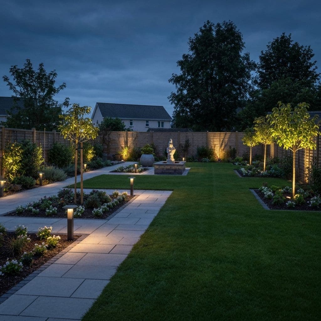 Professional garden lighting installation in Belfast