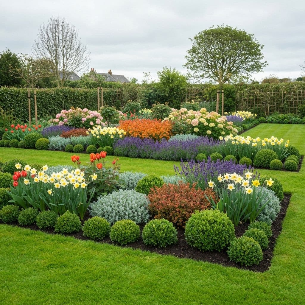 Different planting scheme styles and seasonal borders